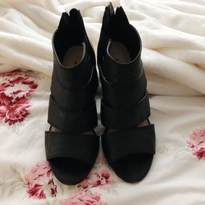 Black thick strap heels